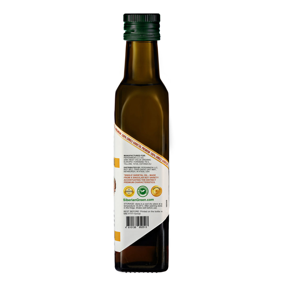 Aceite de Piñón Ecológico Verde Siberiano - Prensado en frío | Botella de cristal 250ml