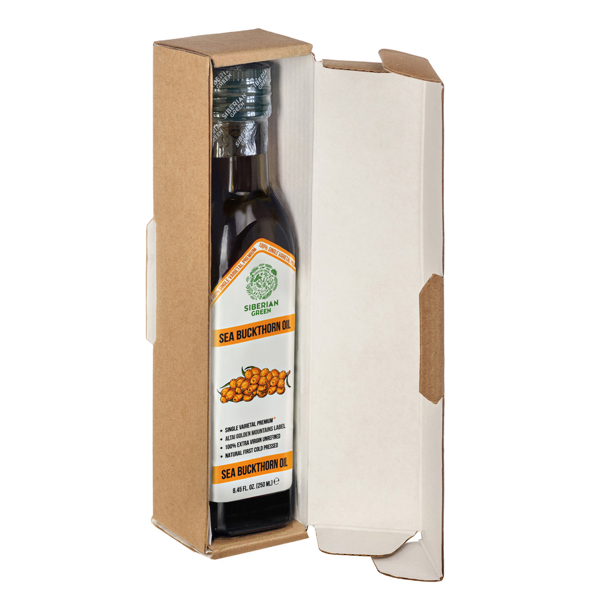 Aceite de Espino Amarillo Verde Siberiano - 250ml Virgen Extra Prensado en Frío