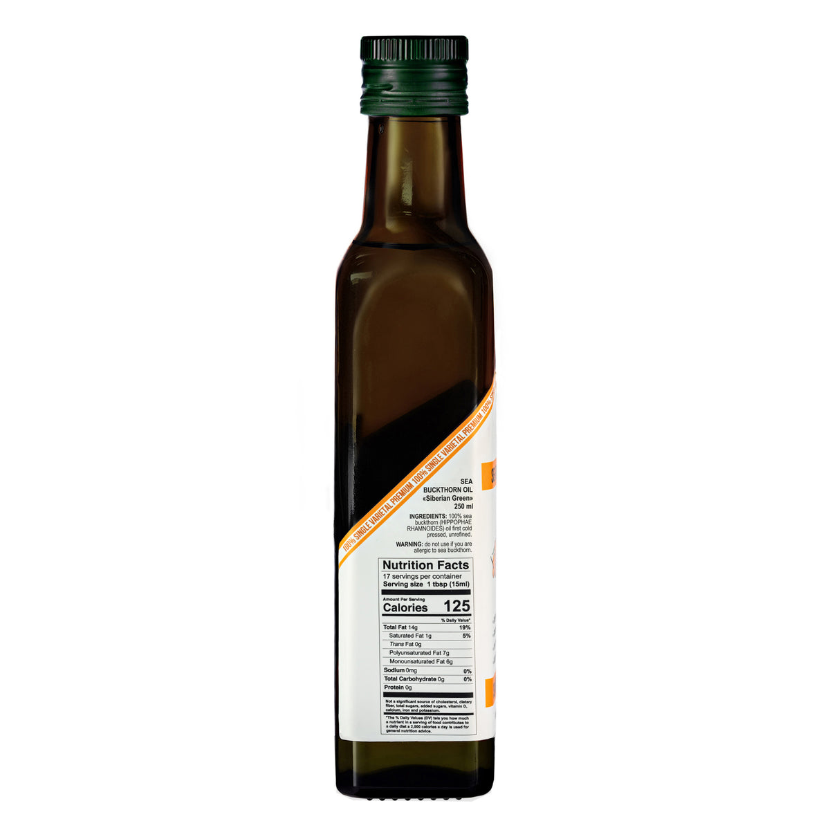 Aceite de Espino Amarillo Verde Siberiano - 250ml Virgen Extra Prensado en Frío