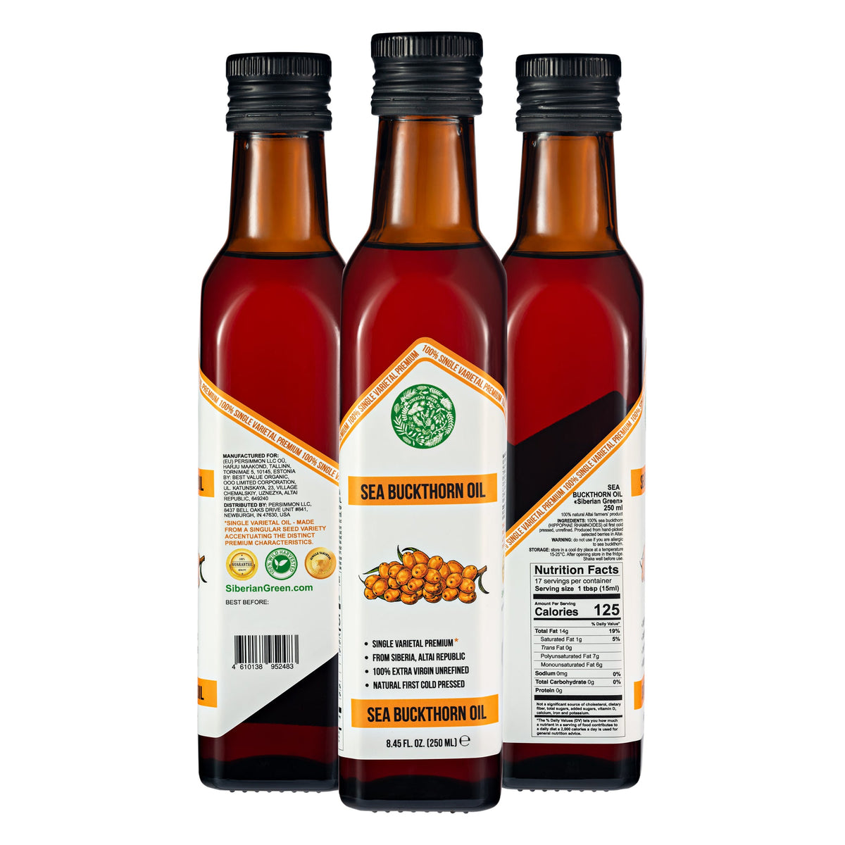 Aceite de Espino Amarillo Verde Siberiano - 250 ml 