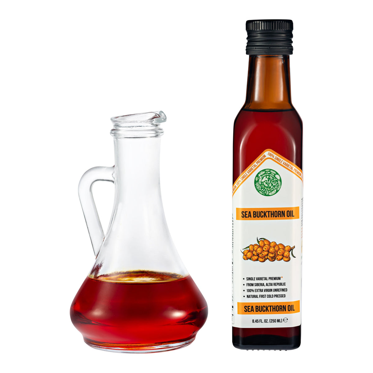 Aceite de espino amarillo verde siberiano 
