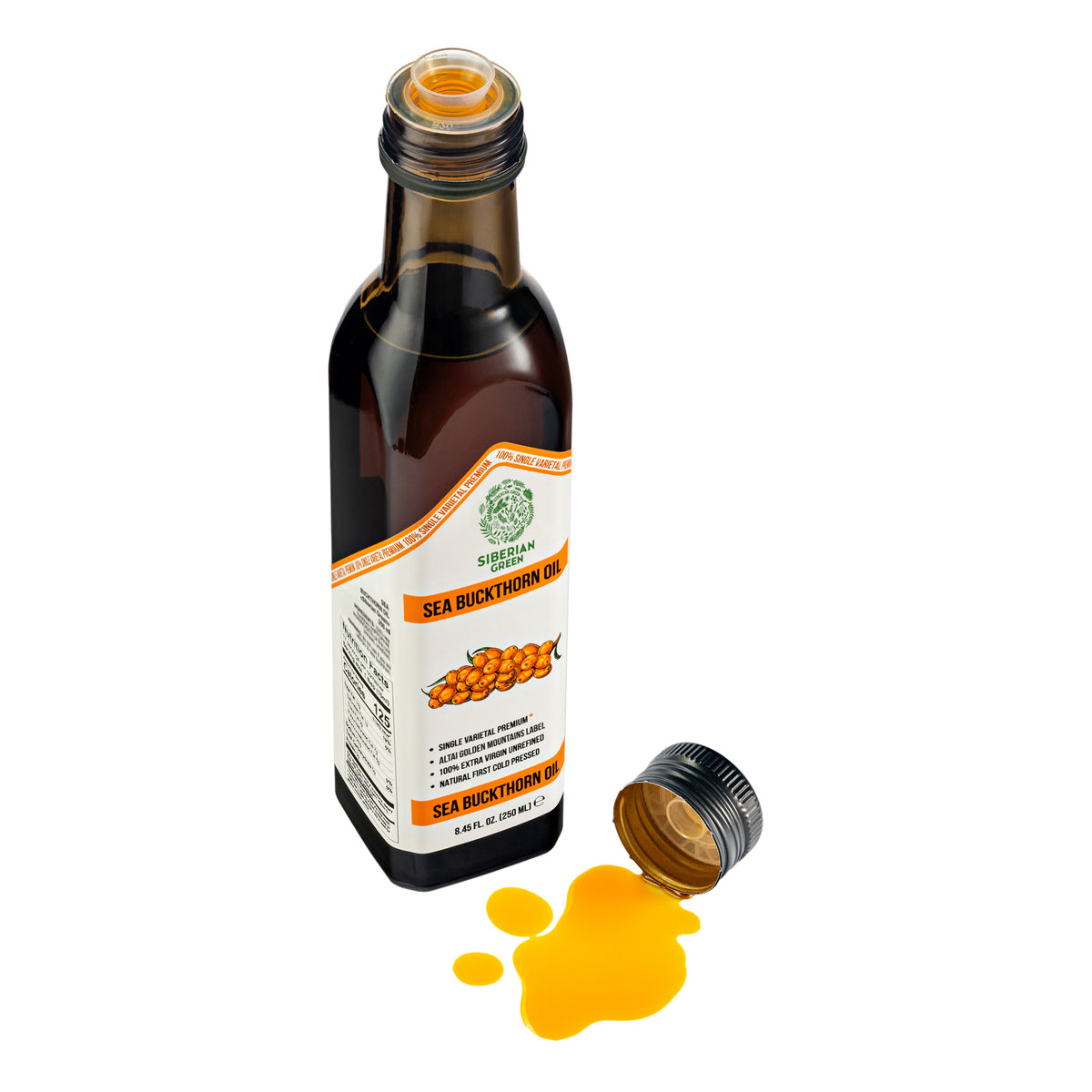 Aceite de Espino Amarillo Verde Siberiano - 250ml Virgen Extra Prensado en Frío