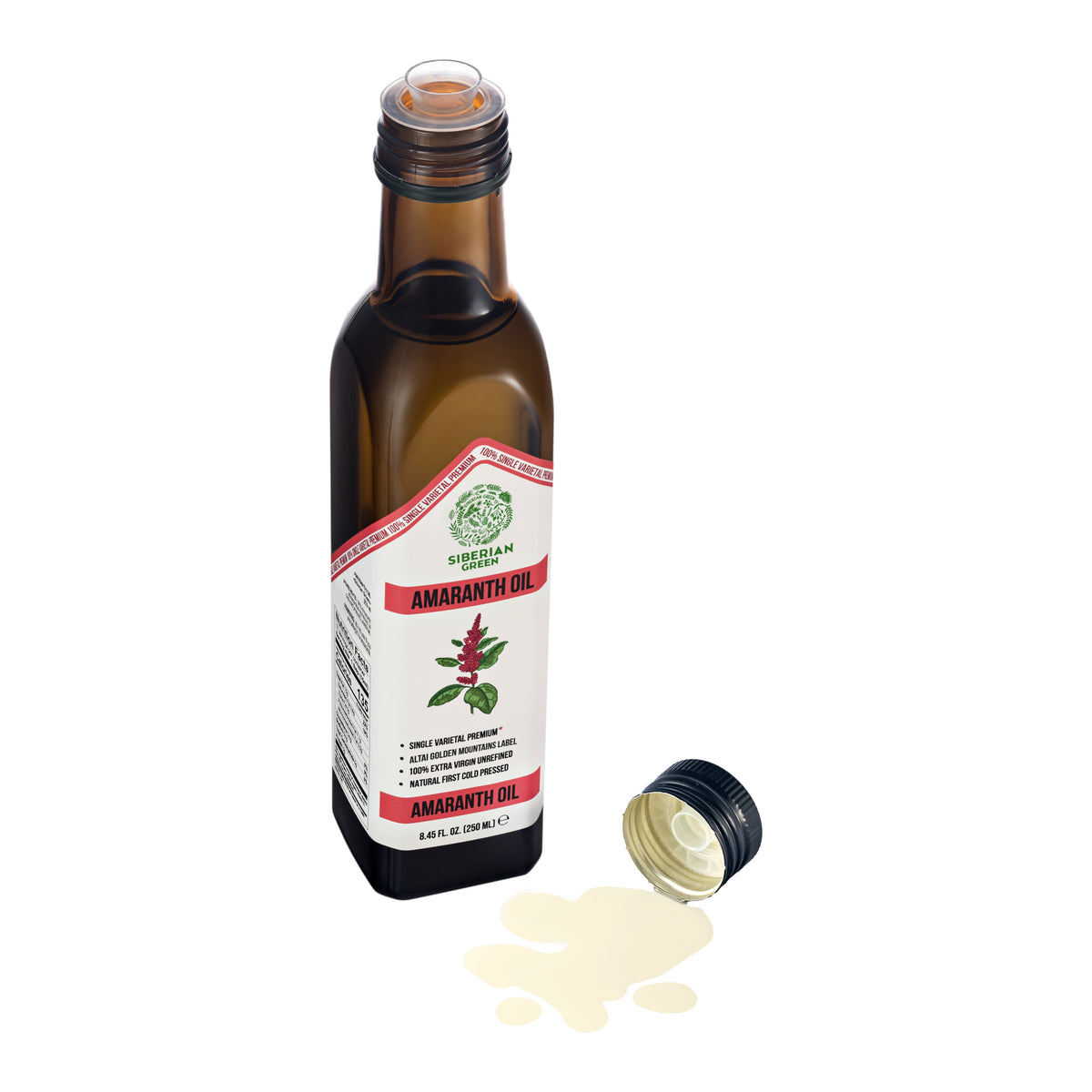Aceite de Amaranto Verde Siberiano - Prensado en frío | Botella de cristal 250ml
