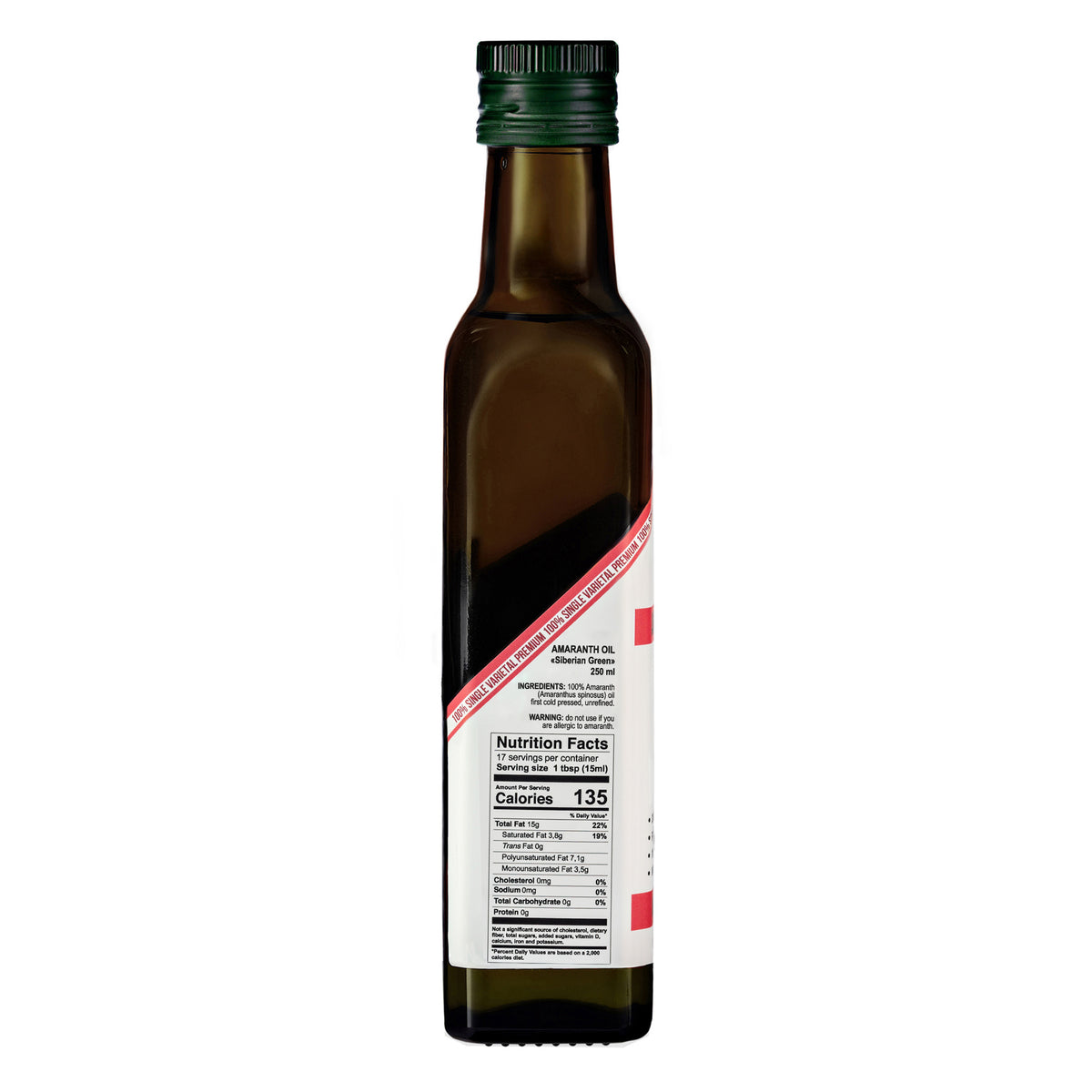 Aceite de Amaranto Verde Siberiano - Prensado en frío | Botella de cristal 250ml