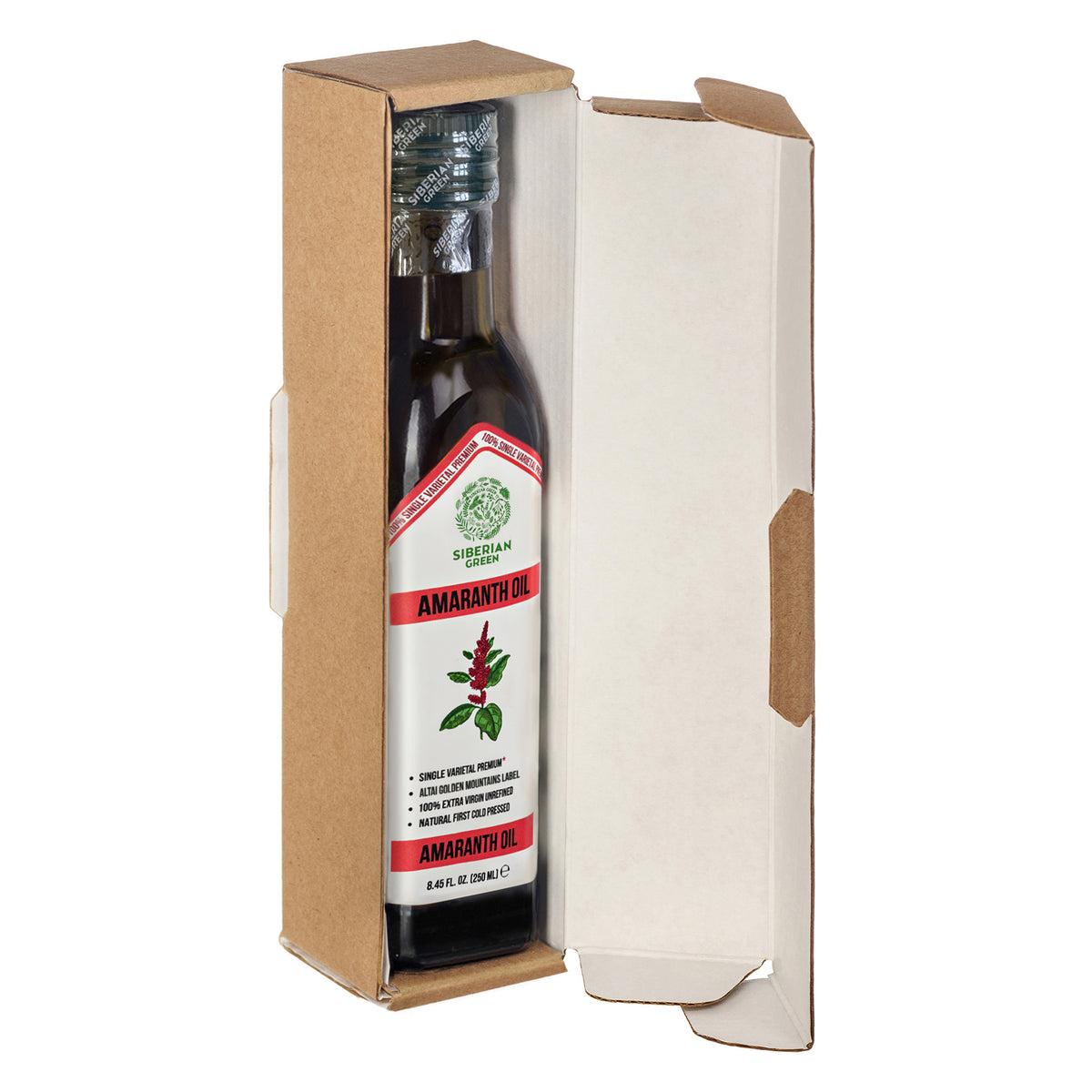 Aceite de Amaranto Verde Siberiano - Prensado en frío | Botella de cristal 250ml