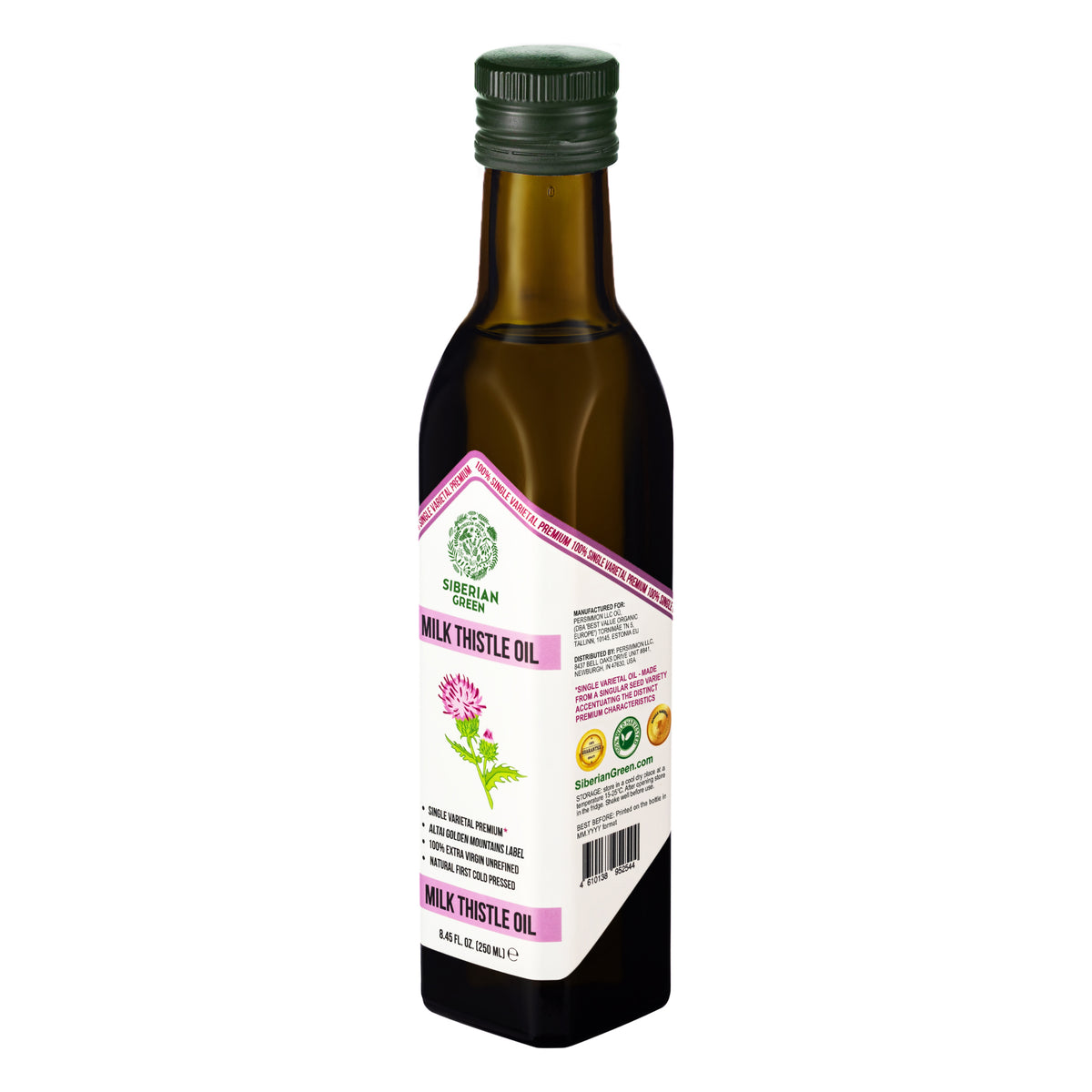Aceite de Cardo Mariano Verde Siberiano - 250ml Virgen Extra Extraído en Frío