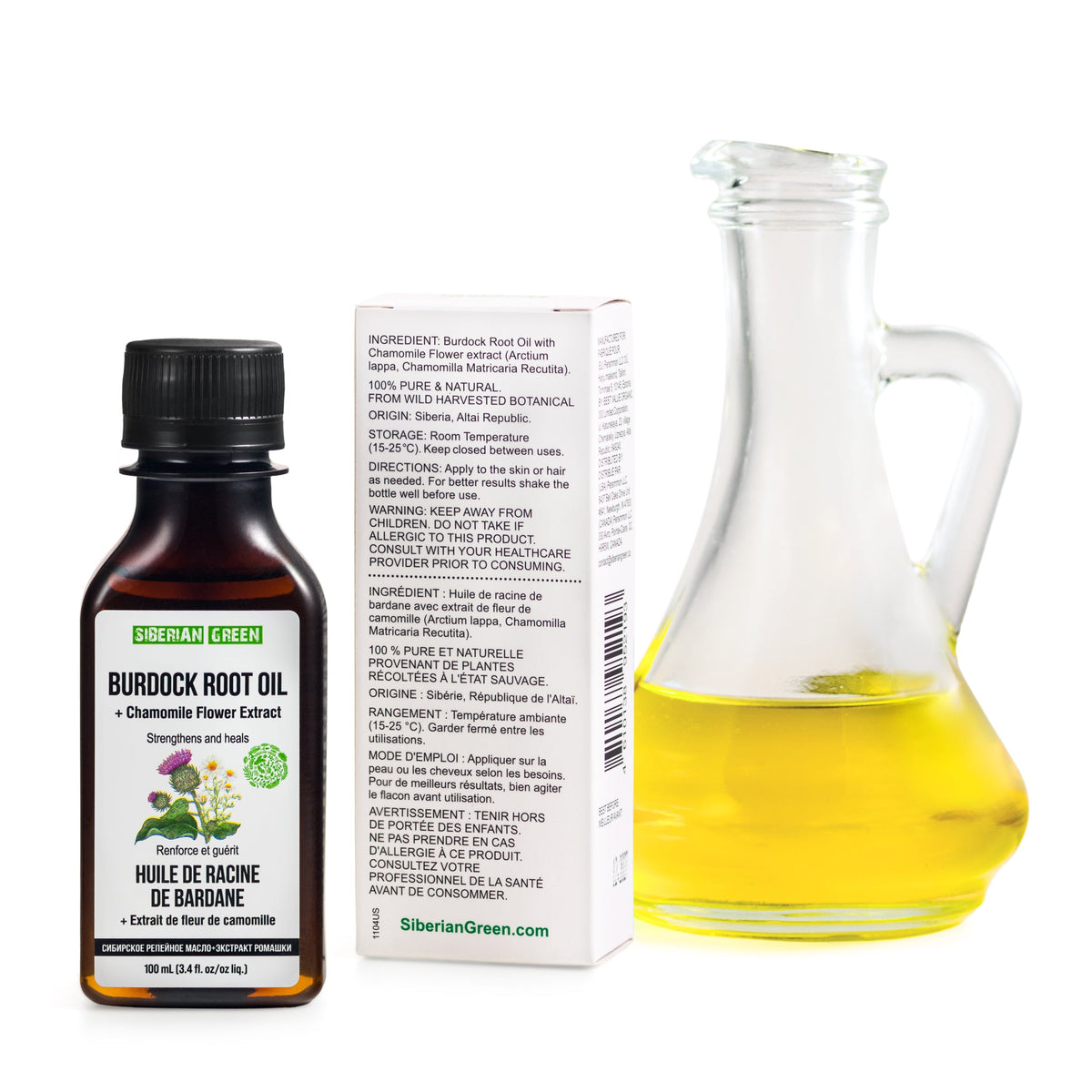Aceite de bardana con extracto de manzanilla