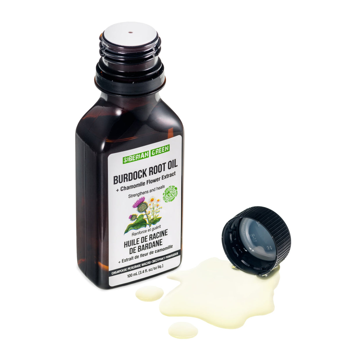 Aceite puro de Bardana con Chamomlie