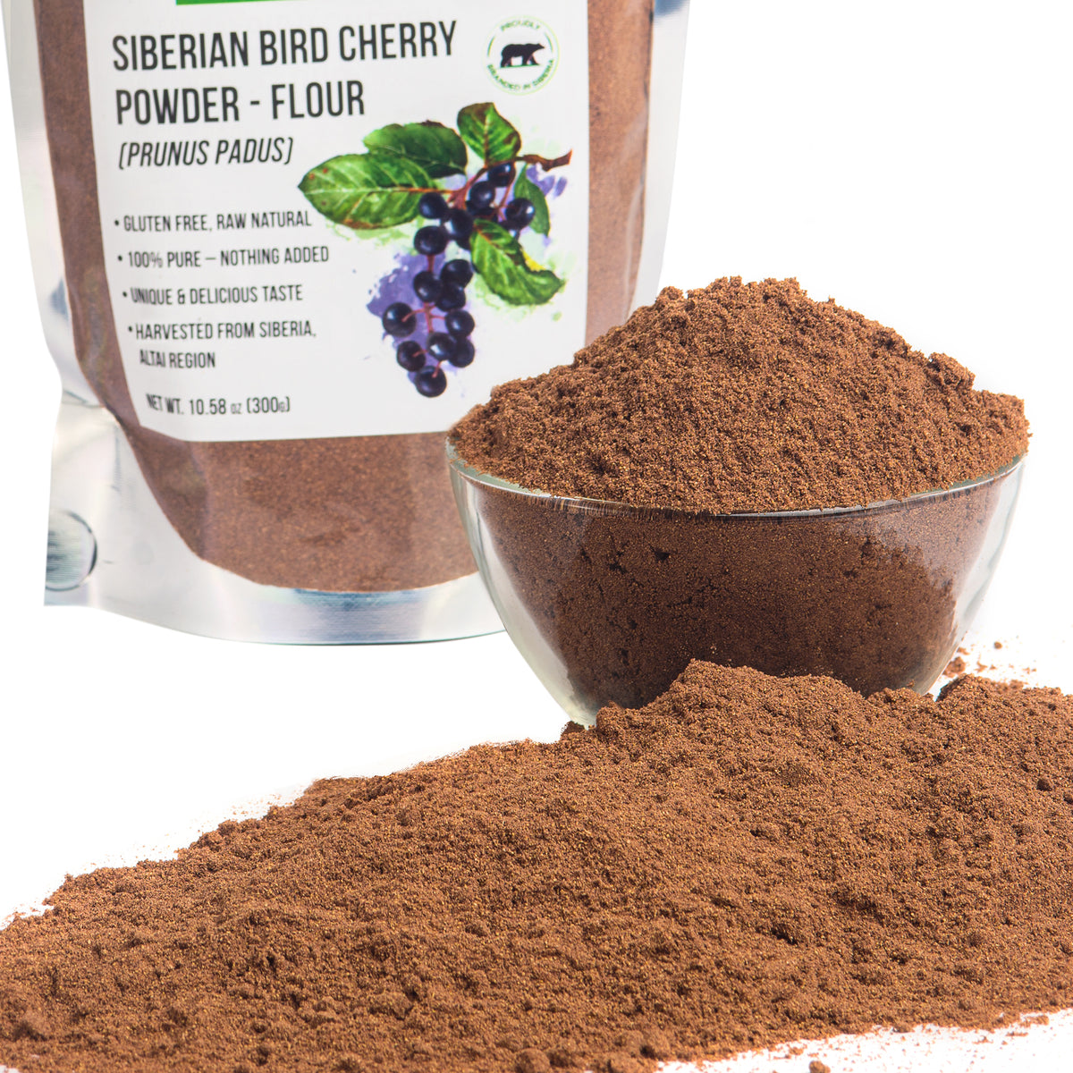 Harina de Cereza de Ave Siberiana - 300g | Arrancada de la Naturaleza y Sin Gluten