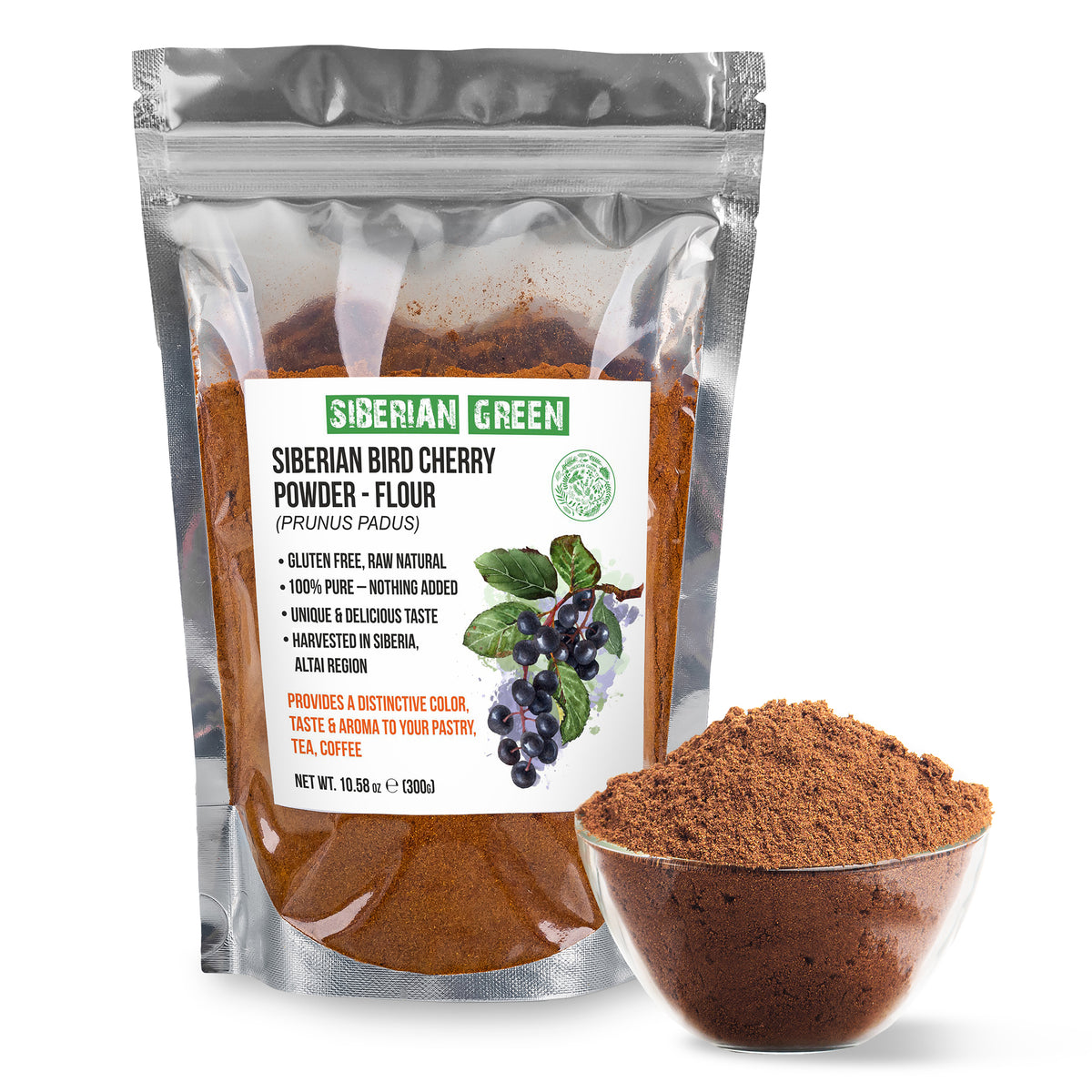 Harina de Cereza de Ave Siberiana - 300g | Arrancada de la Naturaleza y Sin Gluten