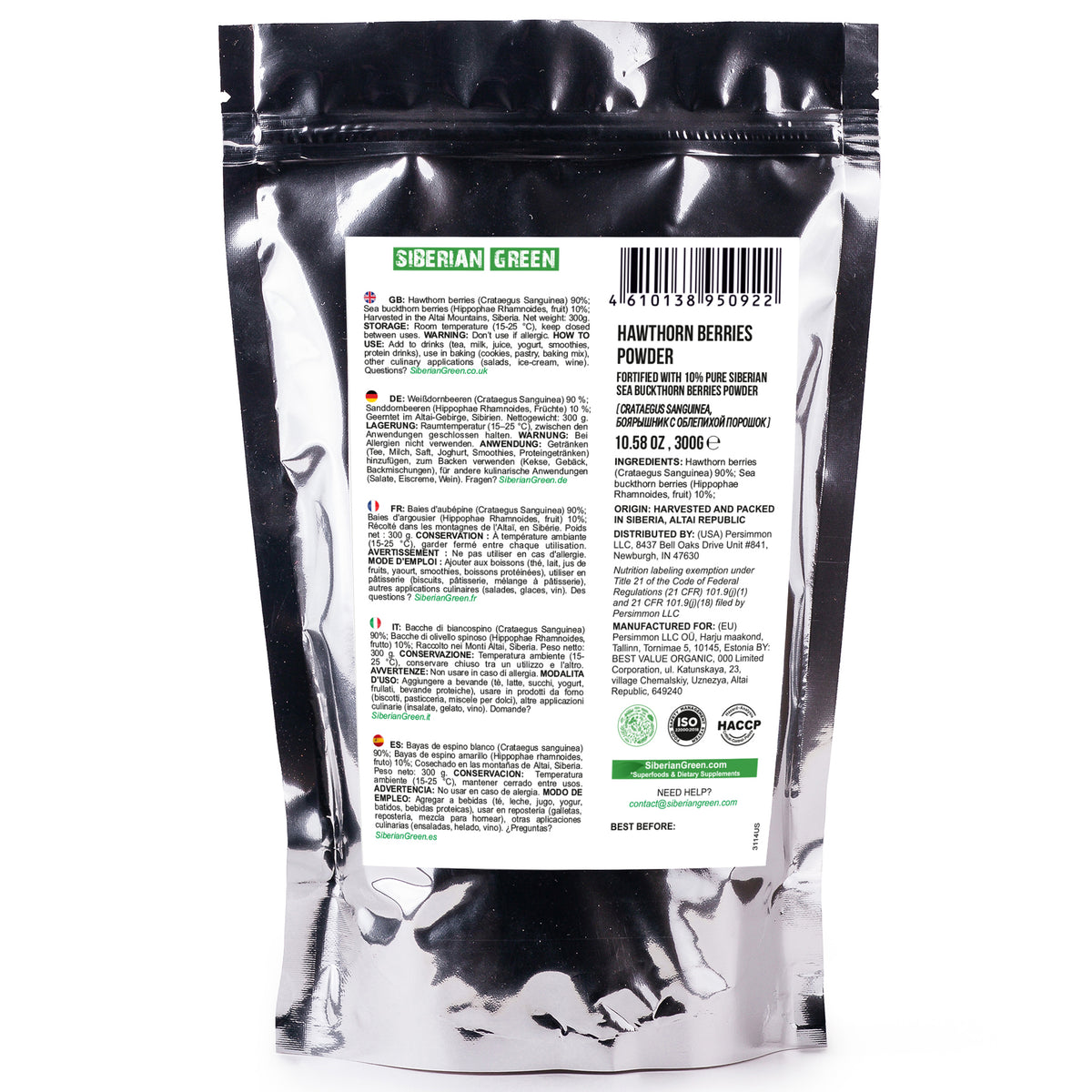 Espino Blanco en Polvo Fortificado con Bayas de Espino Amarillo en Polvo - 300g