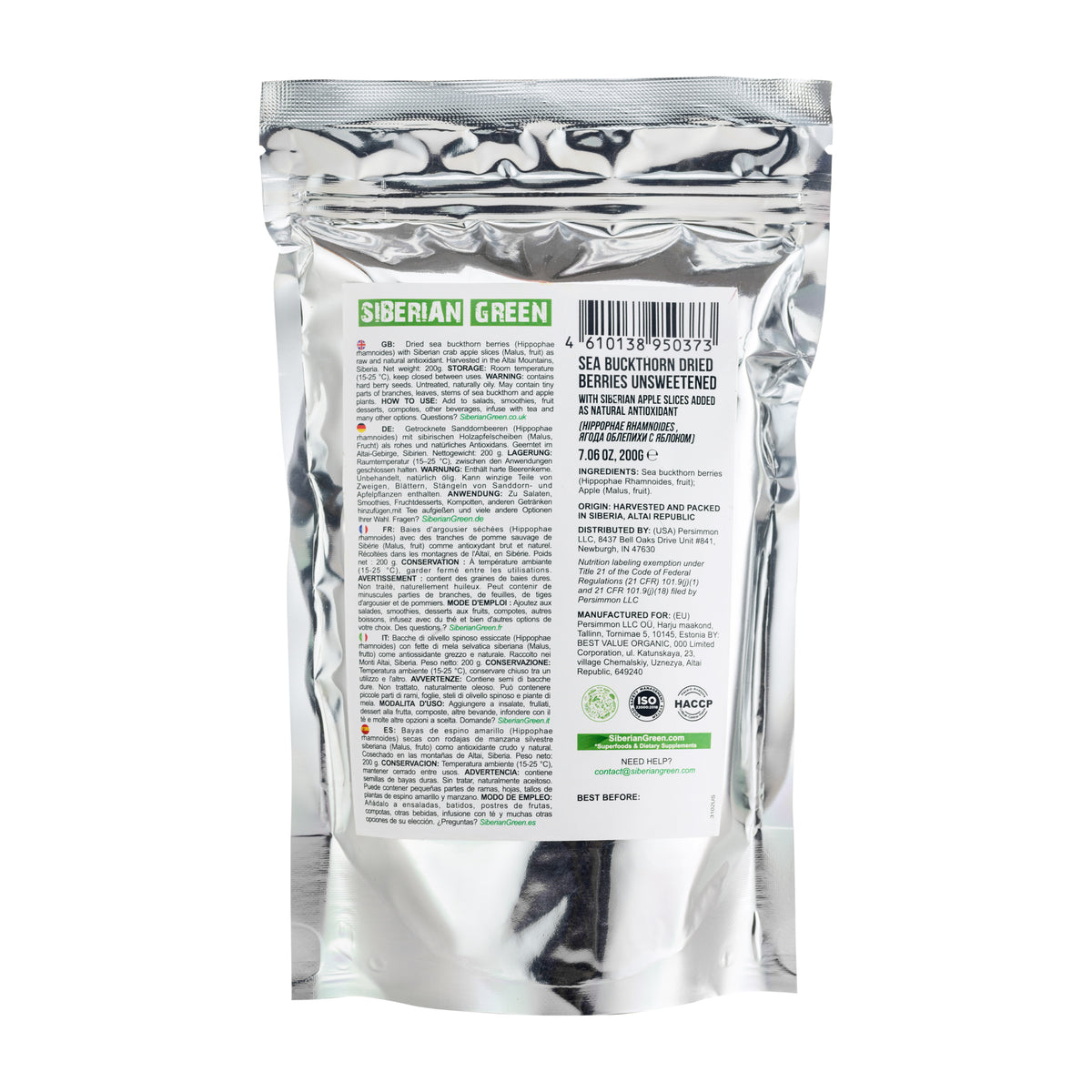 Espino Amarillo Siberiano & Rodajas de Manzana - 200g | Mezcla de Bayas Silvestres Secas