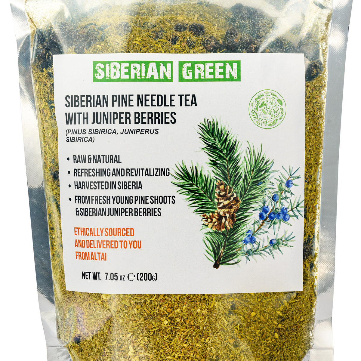 Té de agujas de pino siberiano y bayas de enebro - 200g Loose Blend