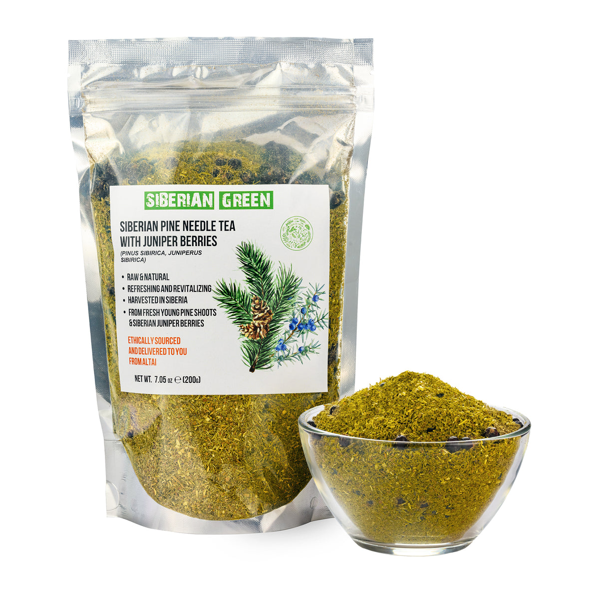 Té de agujas de pino siberiano y bayas de enebro - 200g Loose Blend
