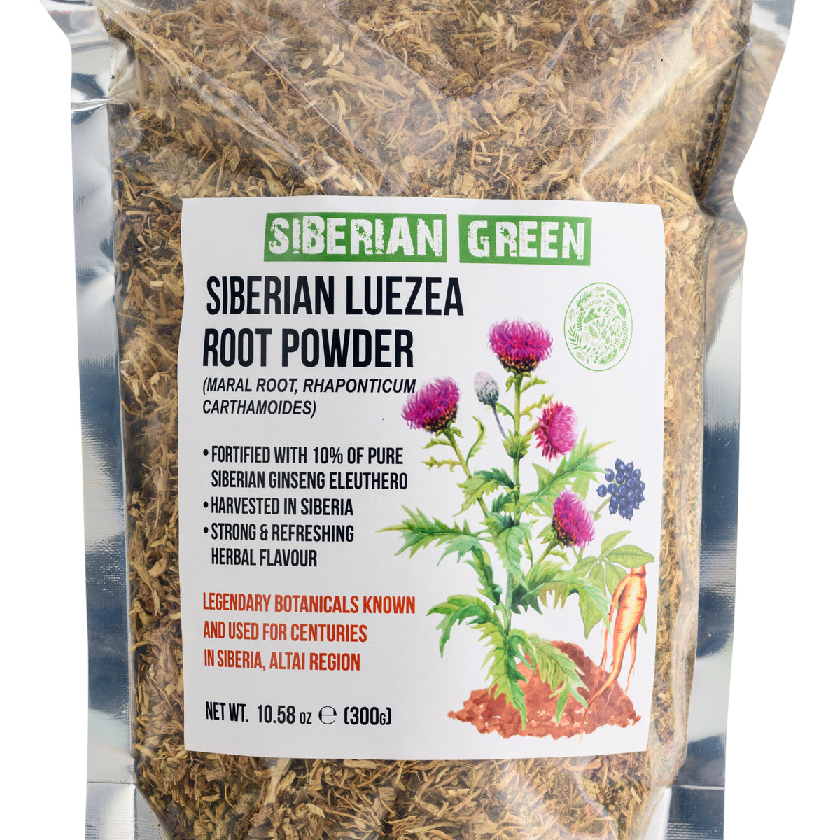 Té de hierbas en polvo de raíz de leuzea y ginseng siberiano 
