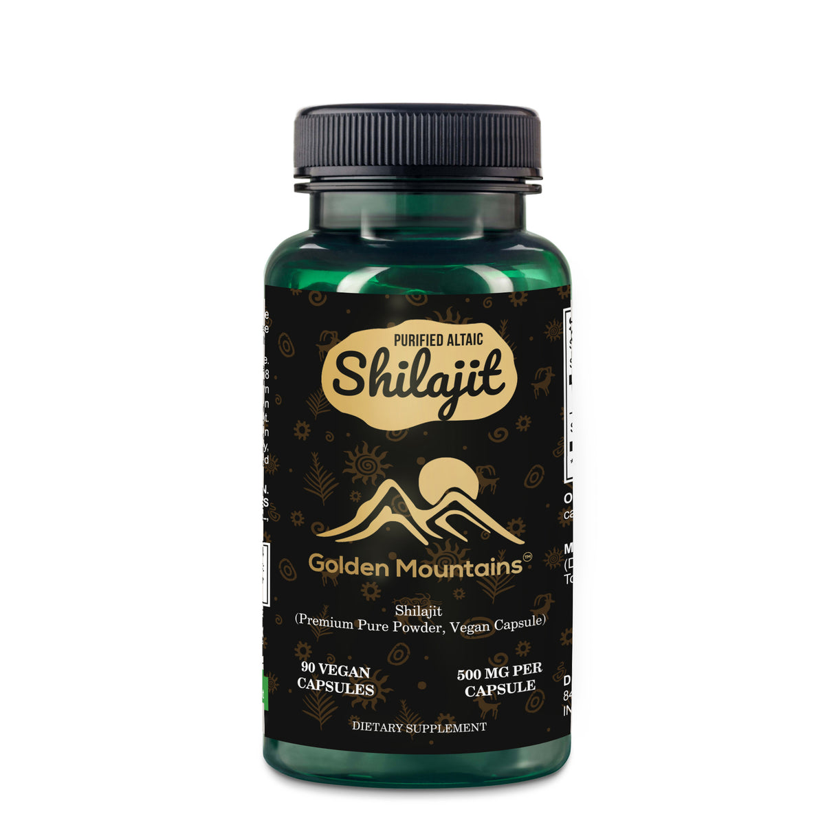 Golden Mountains Shilajit Cápsulas Veganas - 500mg | 90 Cuenta