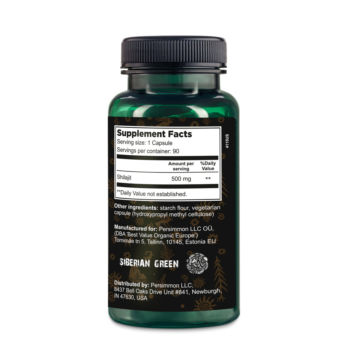 Golden Mountains Shilajit Cápsulas Veganas - 500mg | 90 Cuenta