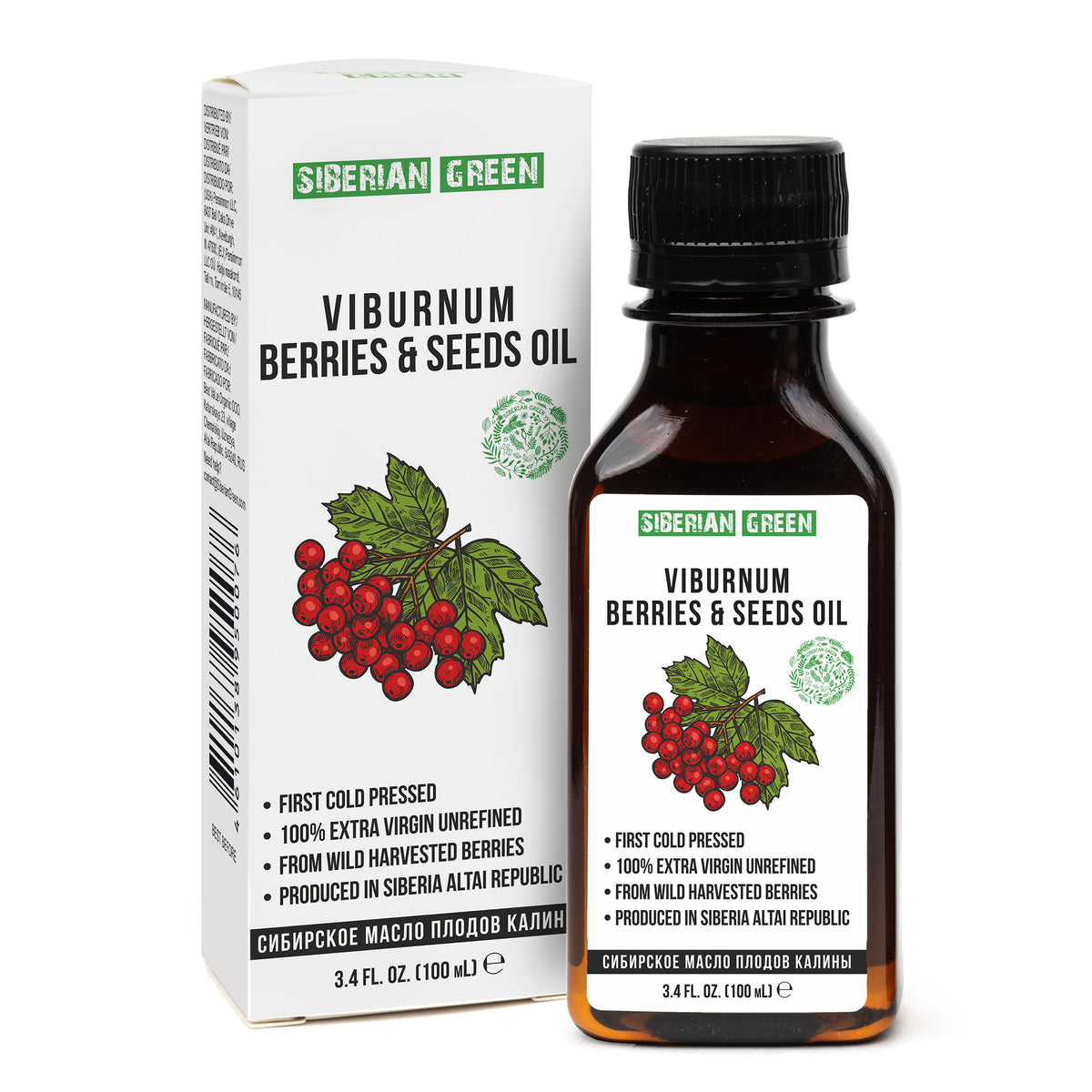 Viburno Siberiano Aceite Bola de Nieve Virgen Extra Prensado en Frío 100 ml