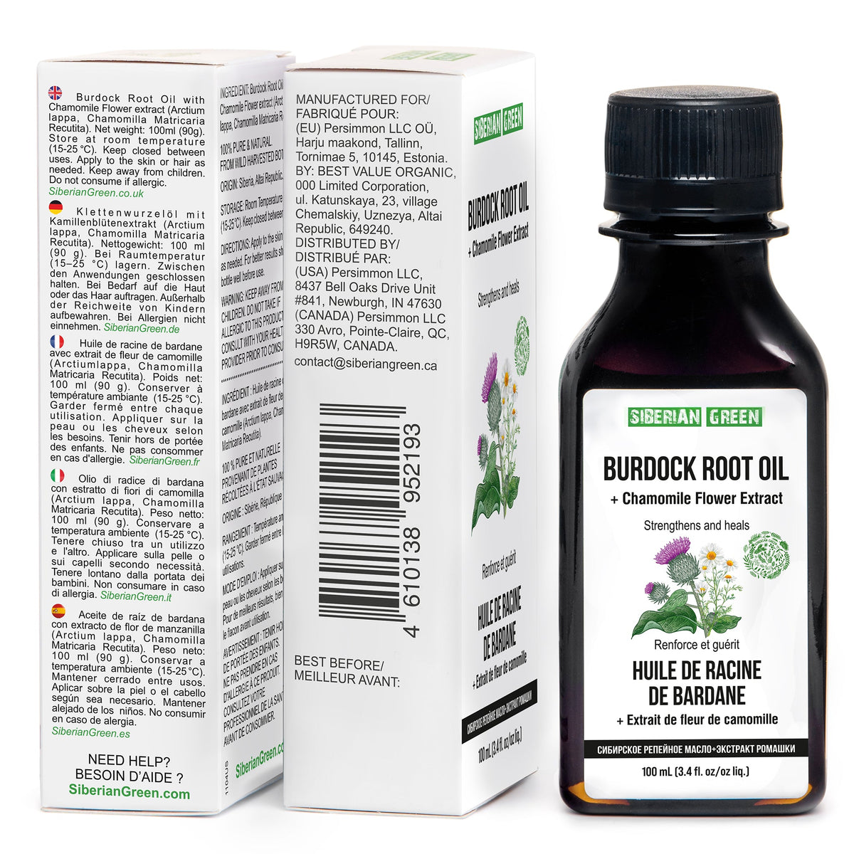 aceite puro de bardana para el cabello