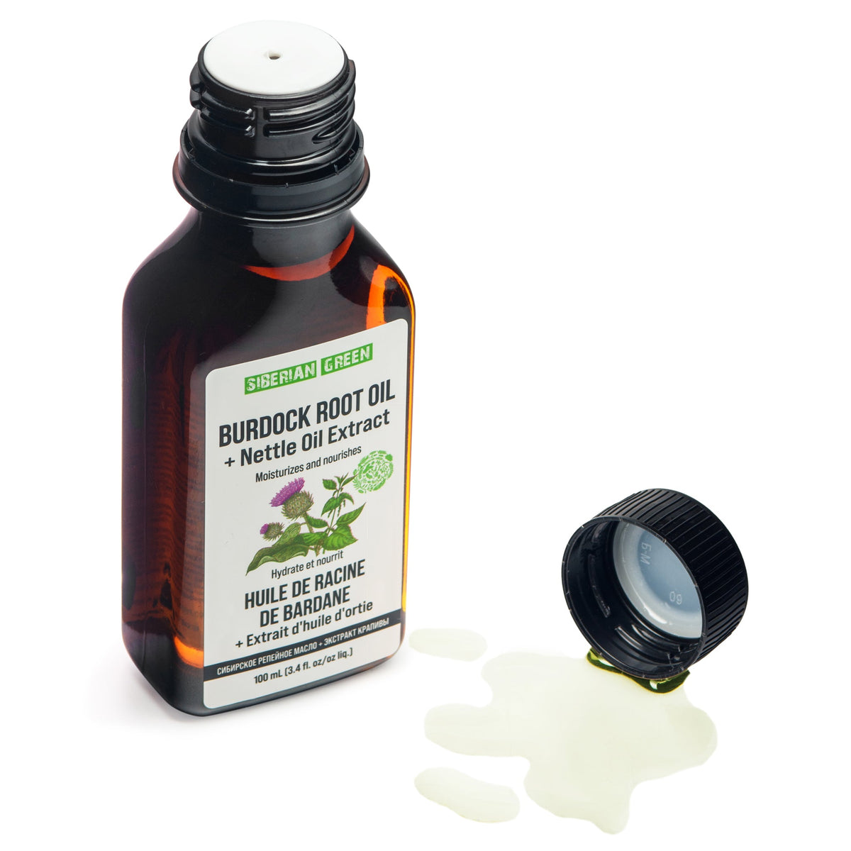 aceite de raíz de bardana aceite de ortiga