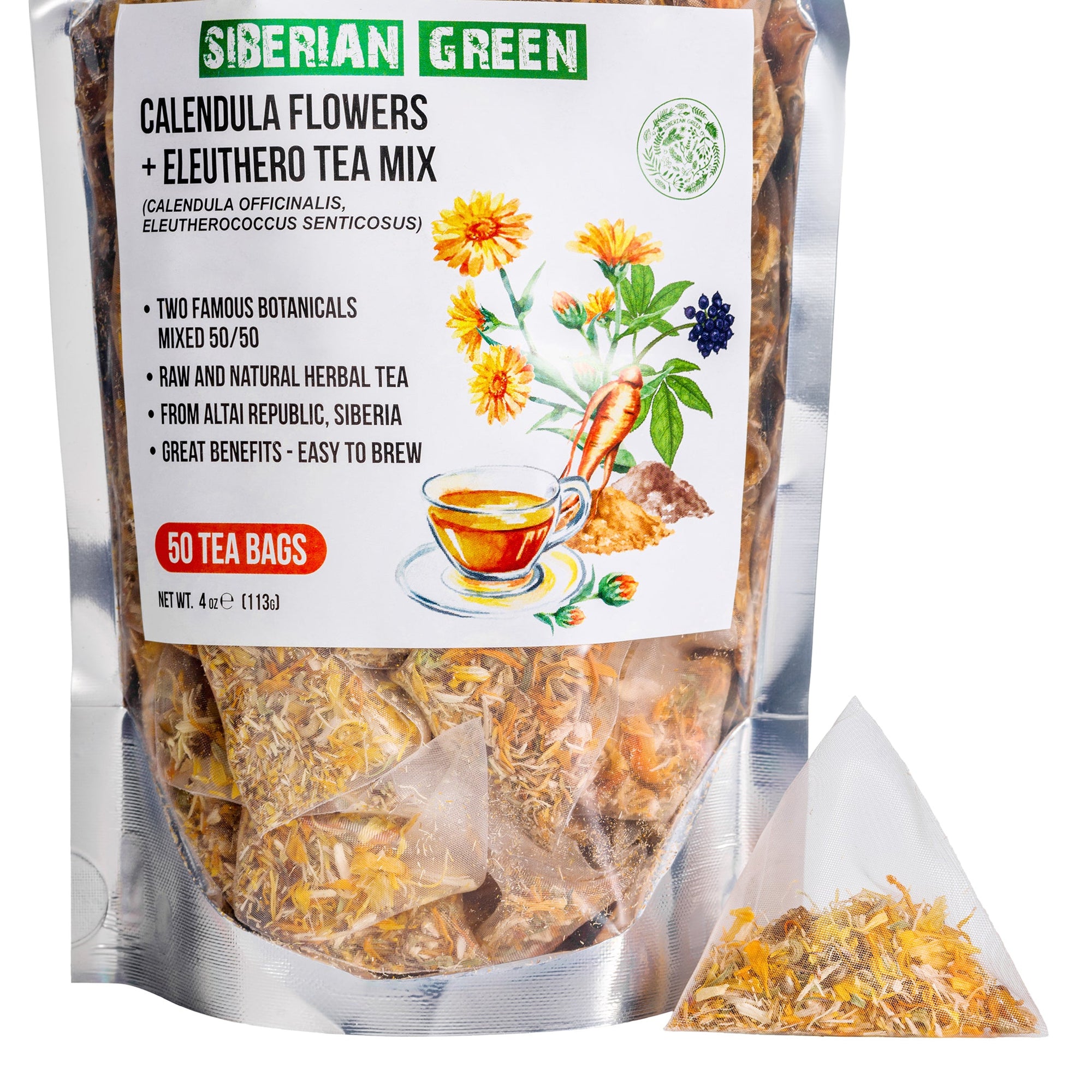 Té de raíz de eleuthero y flor de caléndula