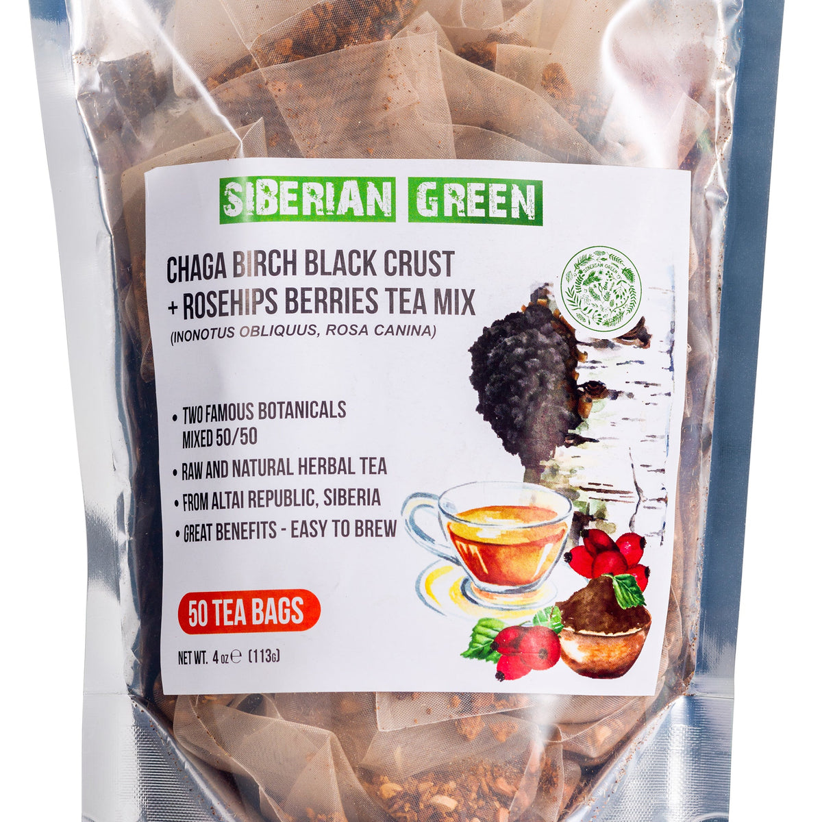 Té de Chaga a granel con rosa mosqueta 