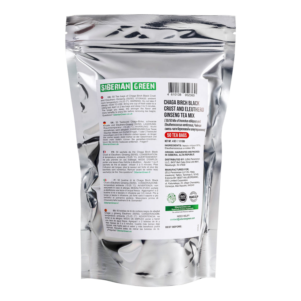 Instrucciones de preparación del té de Chaga con raíz de Eleuthero
