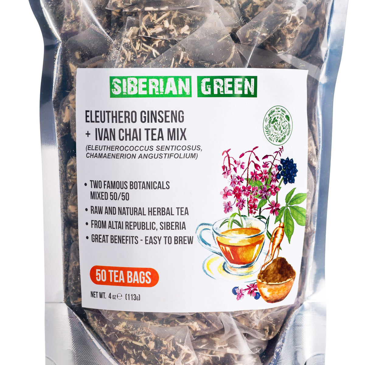 Infusión de Raíz de Eleuthero y Té Iván para la energía y el bienestar