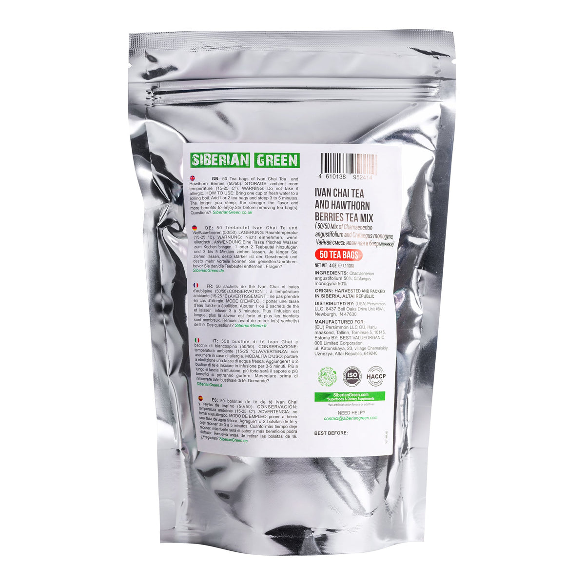 50 bolsitas de té de hierbas