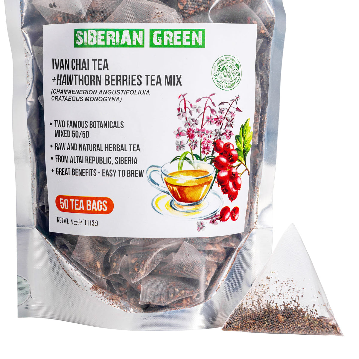 Té verde siberiano Ivan Chai con bayas de espino 