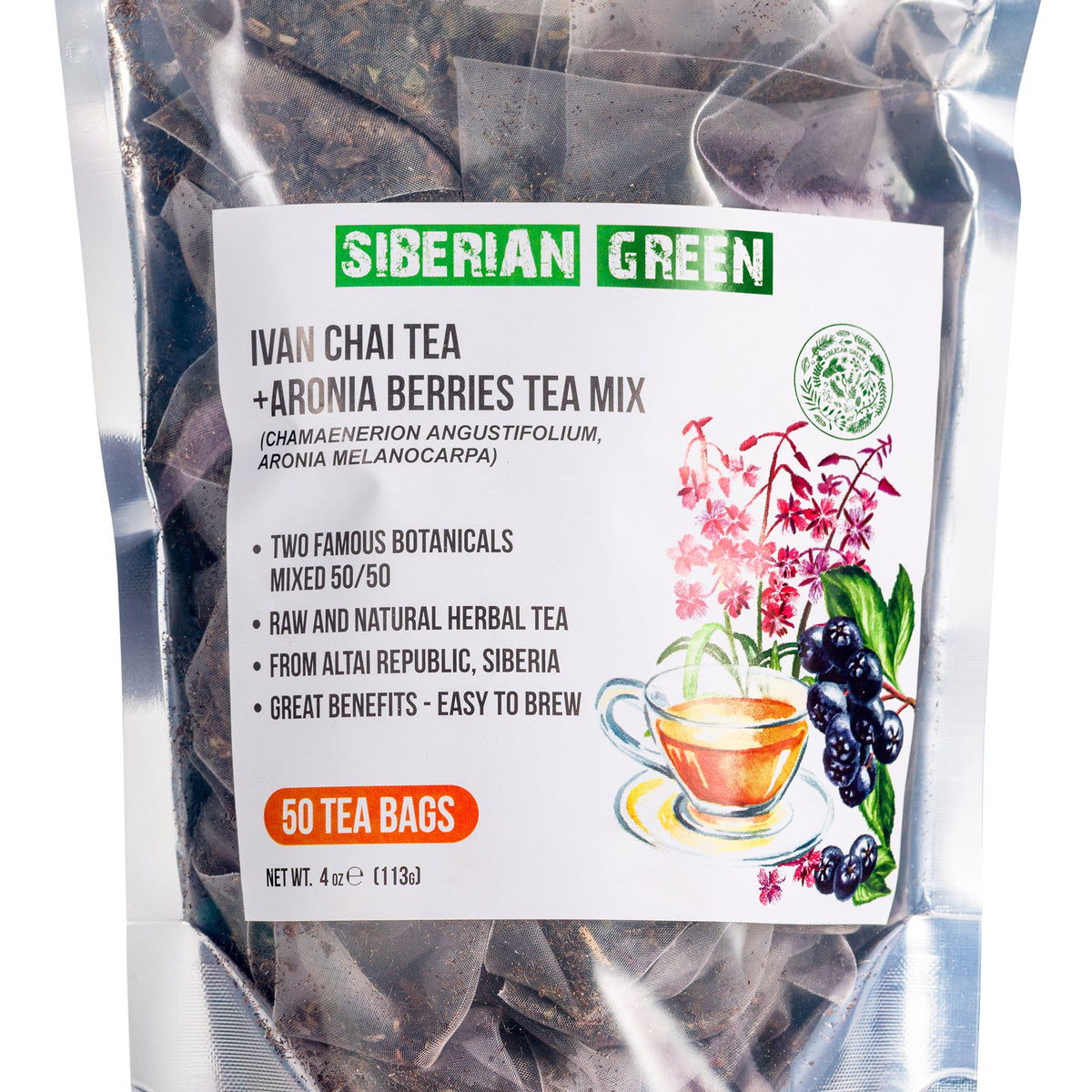 Té verde siberiano Ivan Chai y bayas de Aronia 