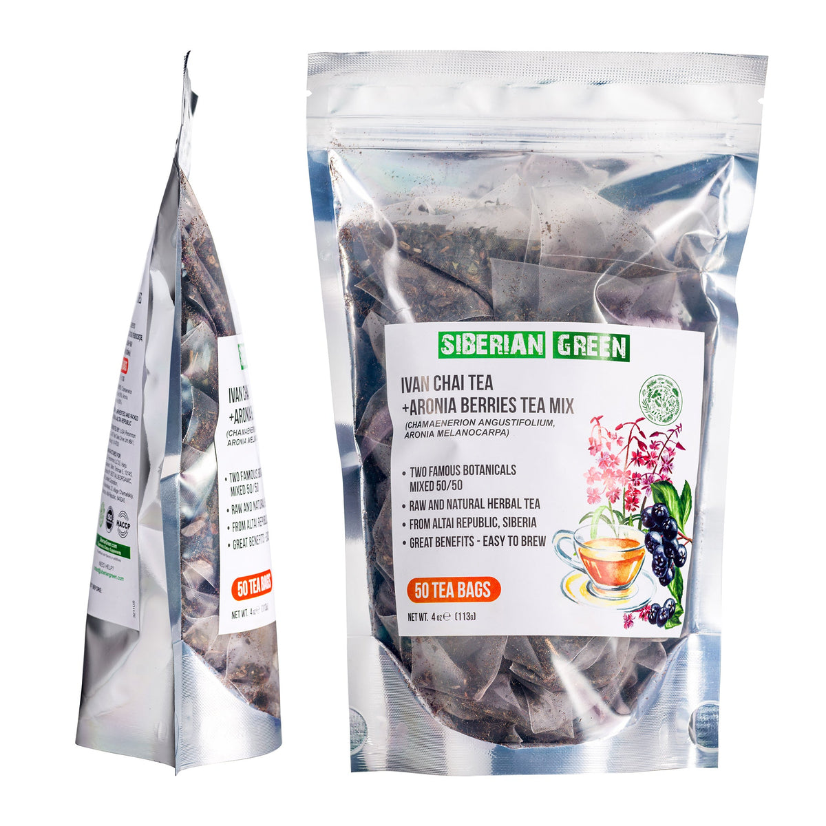 Té verde siberiano Ivan Chai y bayas de Aronia 