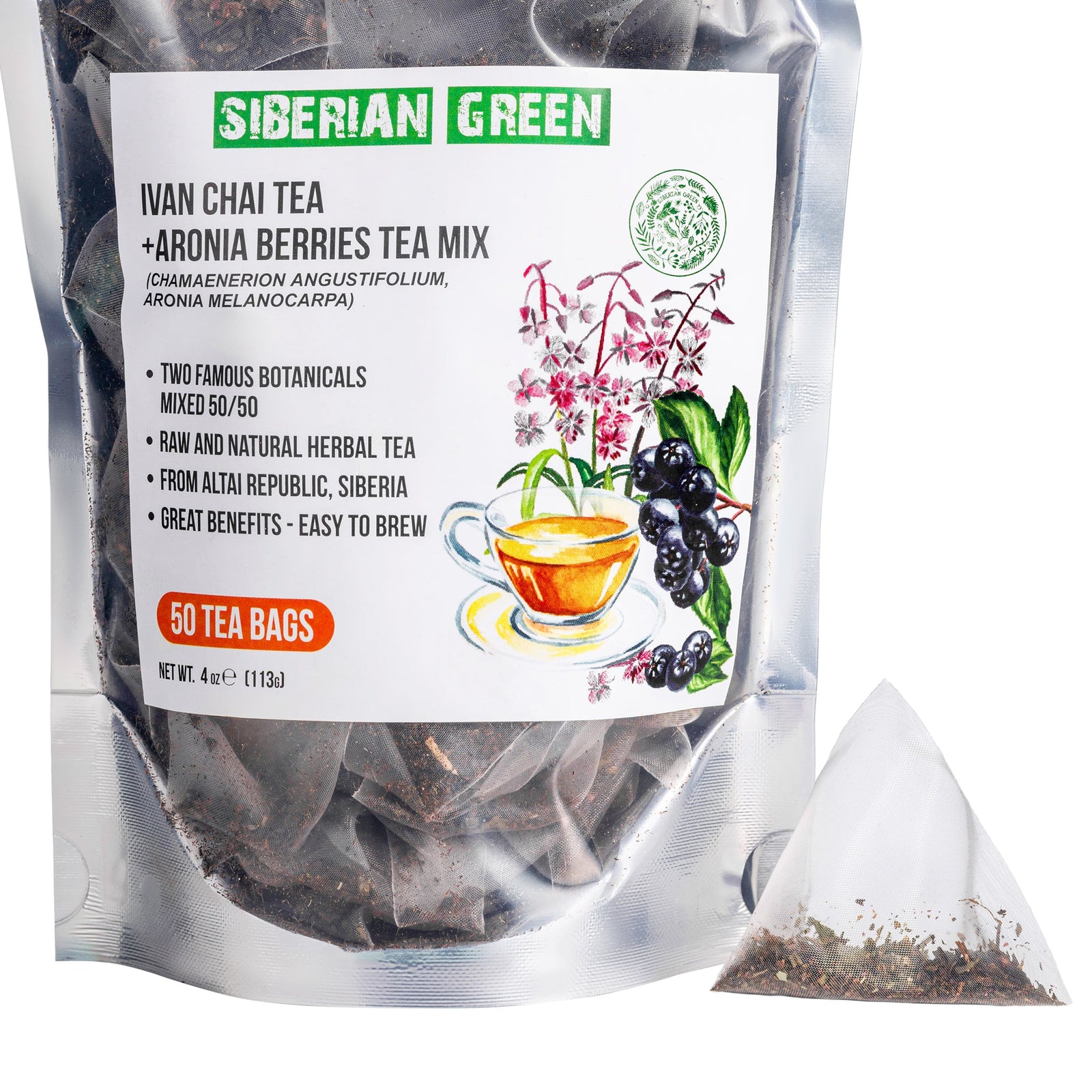 Té verde siberiano Ivan Chai y bayas de Aronia 
