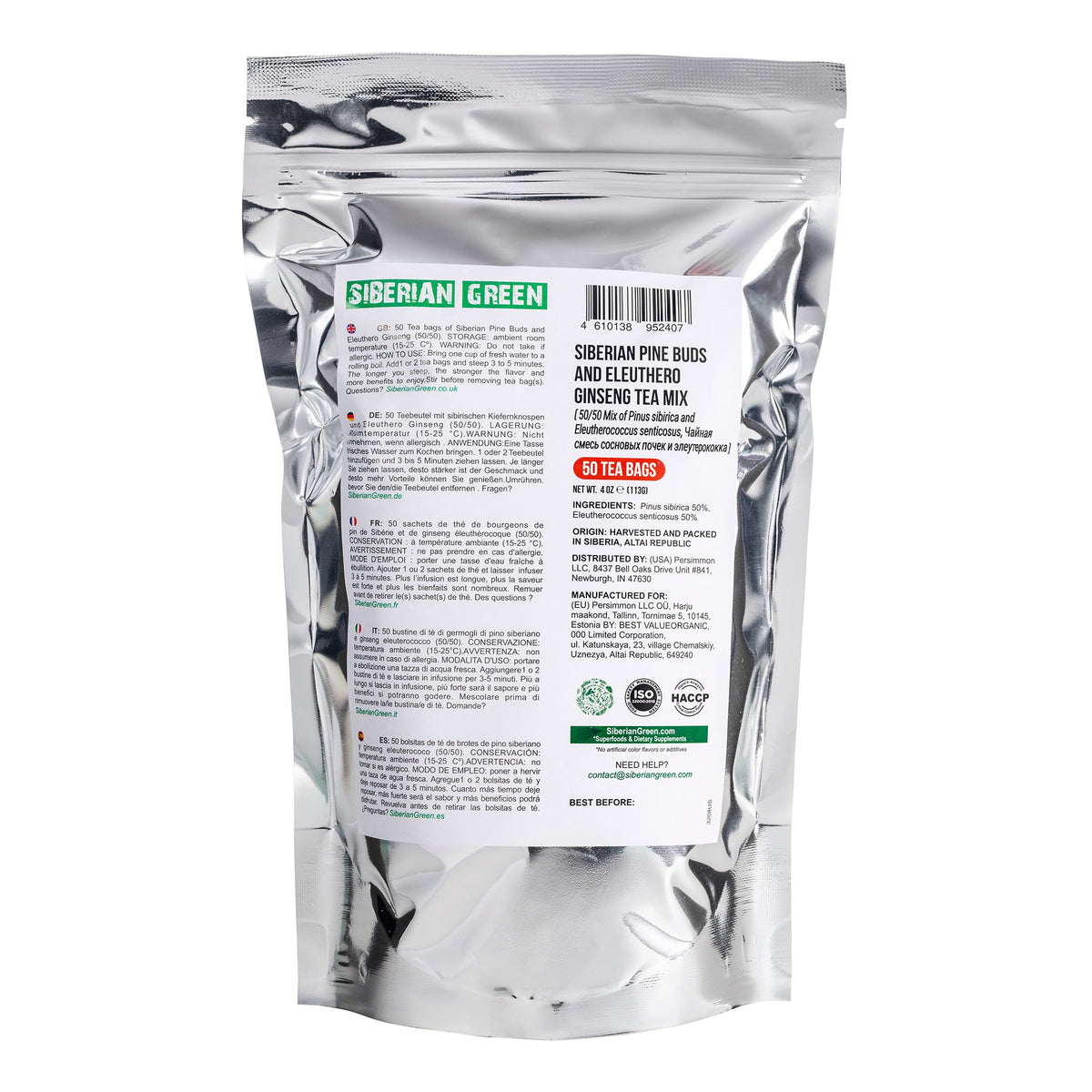 Té de raíz de eleuthero y brotes de pino 