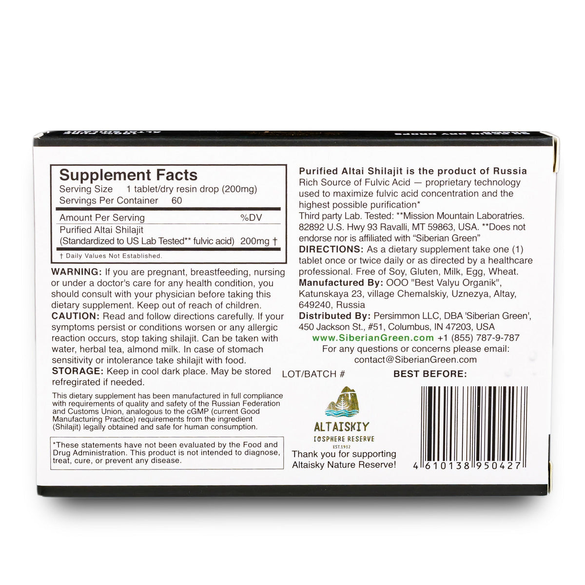 resina pura de shilajit de altai