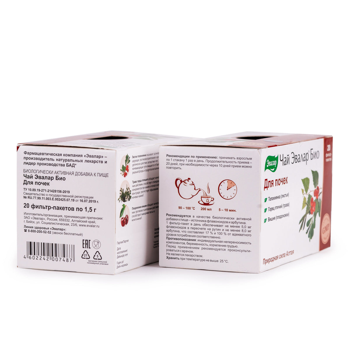 Altai Bearberry Knotweed Cherry Tea - 20 bolsitas de té de hierbas